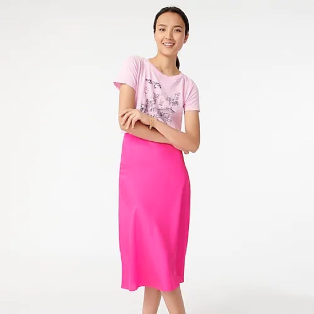 J. Crew pull-on slip skirt. Medium. Neon fuchsia.